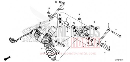 COUSSIN ARRIERE (CBR1000SP) CBR1000SPN de 2022